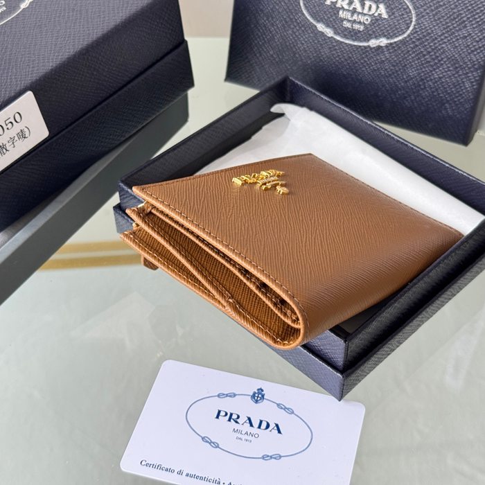 PRADA 1ML050 短財布 サフィアーノ十字紋 牛皮 サイズ:10x9cm