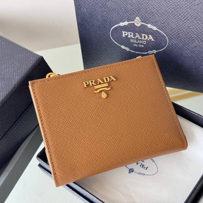 PRADA 1ML050 短財布 サフィアーノ十字紋 牛皮 サイズ:10x9cm