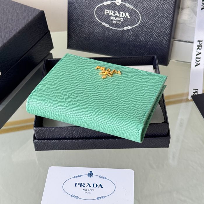 PRADA 1ML050 短財布 サフィアーノ十字紋 牛皮 サイズ:10x9cm