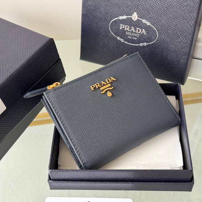 PRADA 1ML050 短財布 サフィアーノ十字紋 牛皮 サイズ:10x9cm