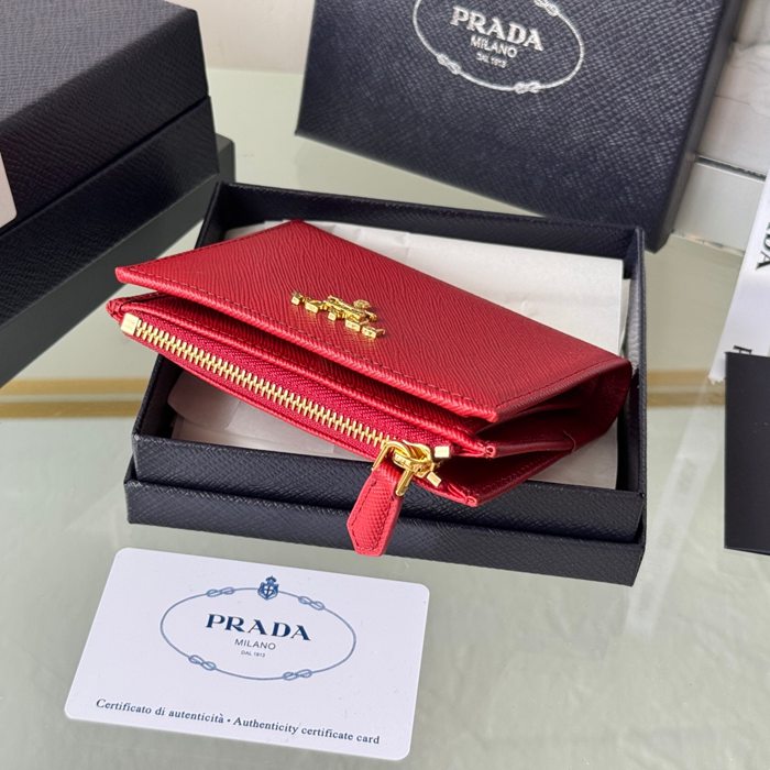 PRADA 1ML050 短財布 サフィアーノ十字紋 牛皮 サイズ:10x9cm