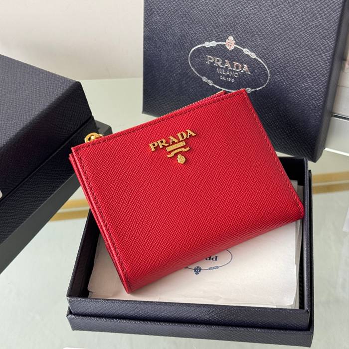 PRADA 1ML050 短財布 サフィアーノ十字紋 牛皮 サイズ:10x9cm
