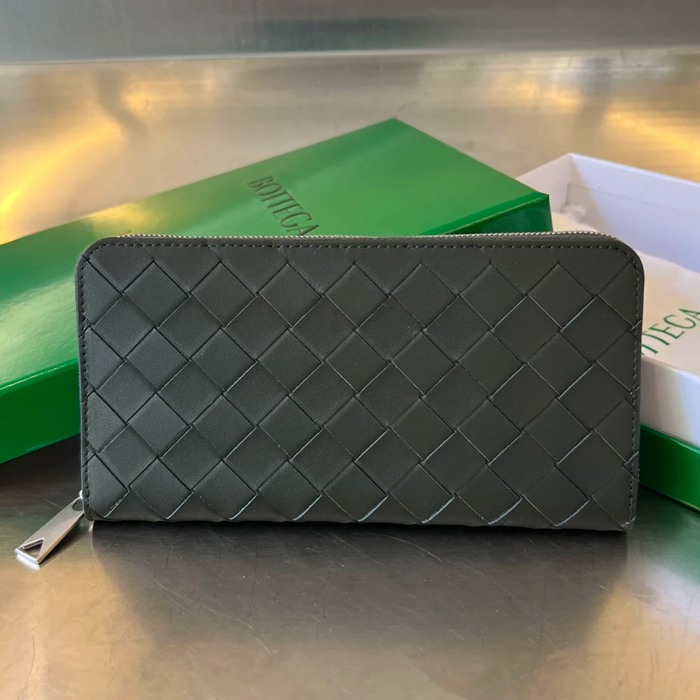 BOTTEGA VENETA BV 593217 メンズ編み財布 クラシック編み牛皮 19x10cm サイズ:19x10cm