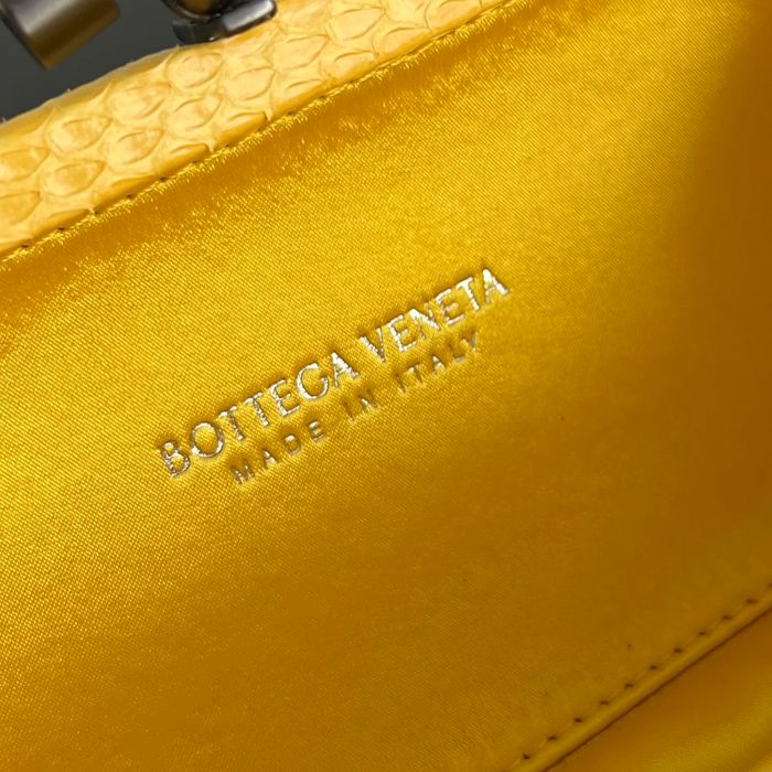 BOTTEGA VENETA BV 8651 ノット イブニングバッグ シルク編み蛇皮トリム 16x10cm サイズ:16x10cm
