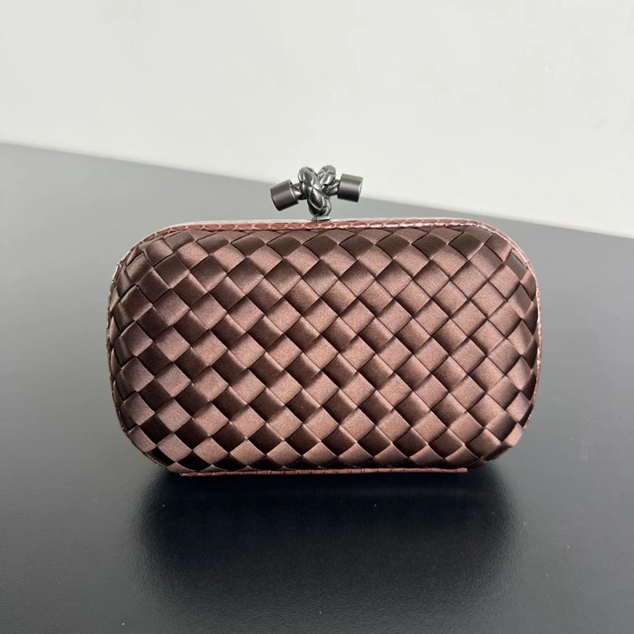 BOTTEGA VENETA BV 8651 ノット イブニングバッグ シルク編み蛇皮トリム 16x10cm サイズ:16x10cm