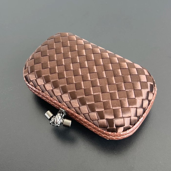 BOTTEGA VENETA BV 8651 ノット イブニングバッグ シルク編み蛇皮トリム 16x10cm サイズ:16x10cm