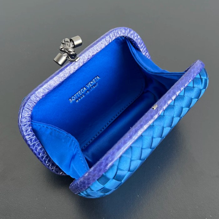 BOTTEGA VENETA BV 8651 ノット イブニングバッグ シルク編み蛇皮トリム 16x10cm サイズ:16x10cm