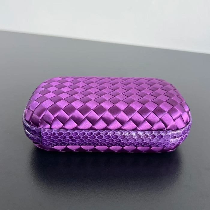 BOTTEGA VENETA BV 8651 ノット イブニングバッグ シルク編み蛇皮トリム 16x10cm サイズ:16x10cm