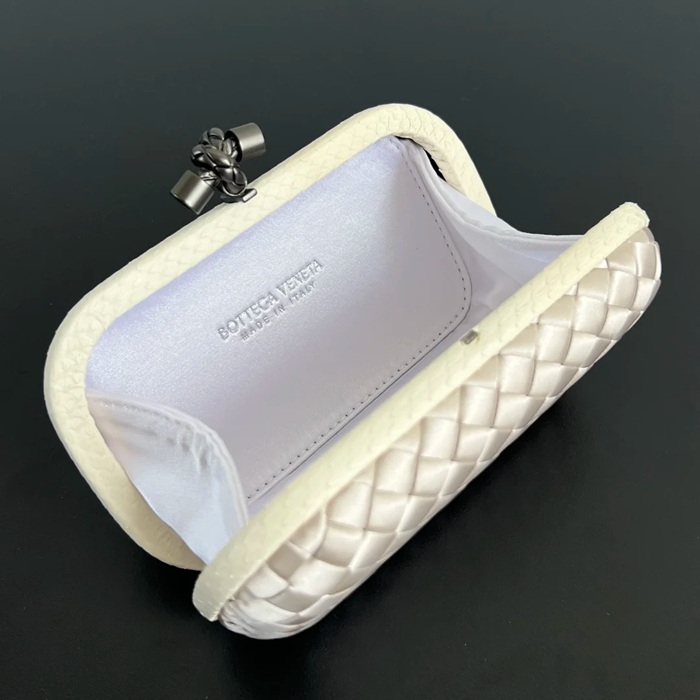 BOTTEGA VENETA BV 8651 ノット イブニングバッグ シルク編み蛇皮トリム 16x10cm サイズ:16x10cm