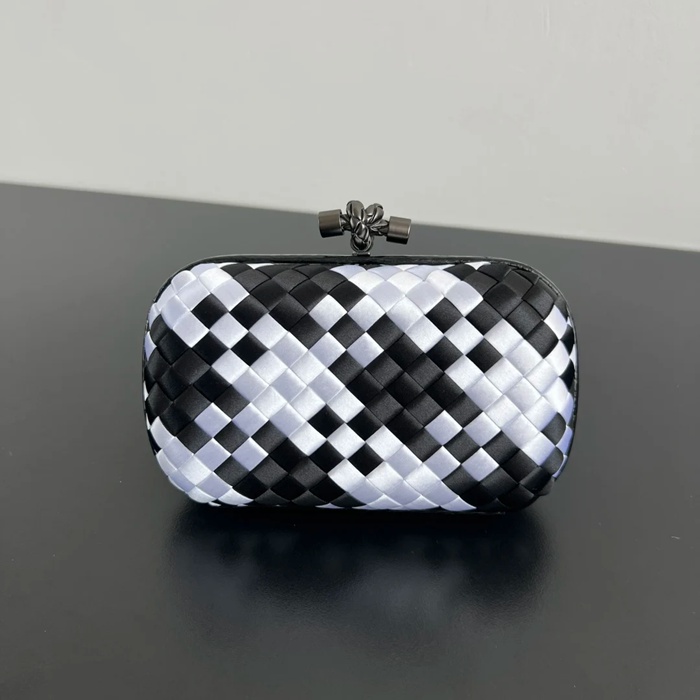 BOTTEGA VENETA BV 8651 ノット イブニングバッグ シルク編み蛇皮トリム 16x10cm サイズ:16x10cm
