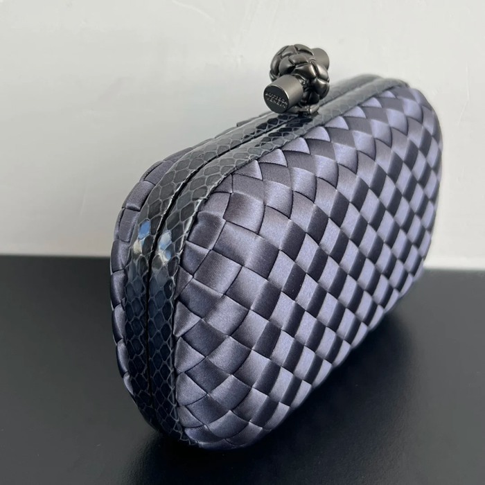 BOTTEGA VENETA BV 8651 ノット イブニングバッグ シルク編み蛇皮トリム 16x10cm サイズ:16x10cm