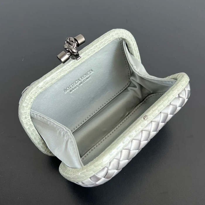 BOTTEGA VENETA BV 8651 ノット イブニングバッグ シルク編み蛇皮トリム 16x10cm サイズ:16x10cm