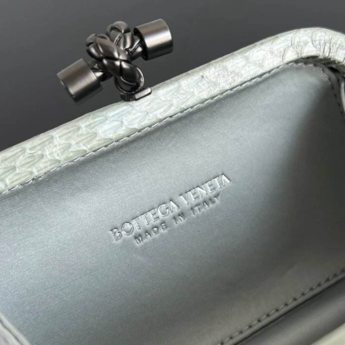 BOTTEGA VENETA BV 8651 ノット イブニングバッグ シルク編み蛇皮トリム 16x10cm サイズ:16x10cm