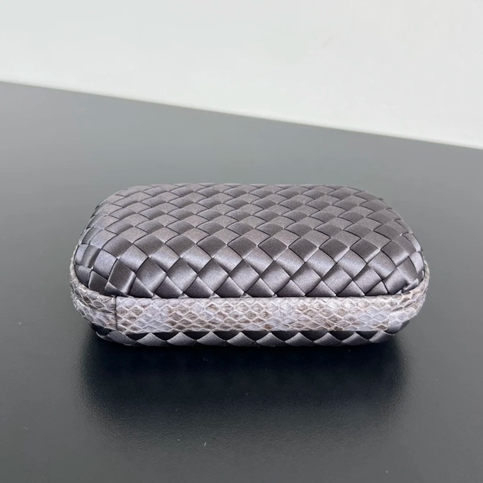 BOTTEGA VENETA BV 8651 ノット イブニングバッグ シルク編み蛇皮トリム 16x10cm サイズ:16x10cm