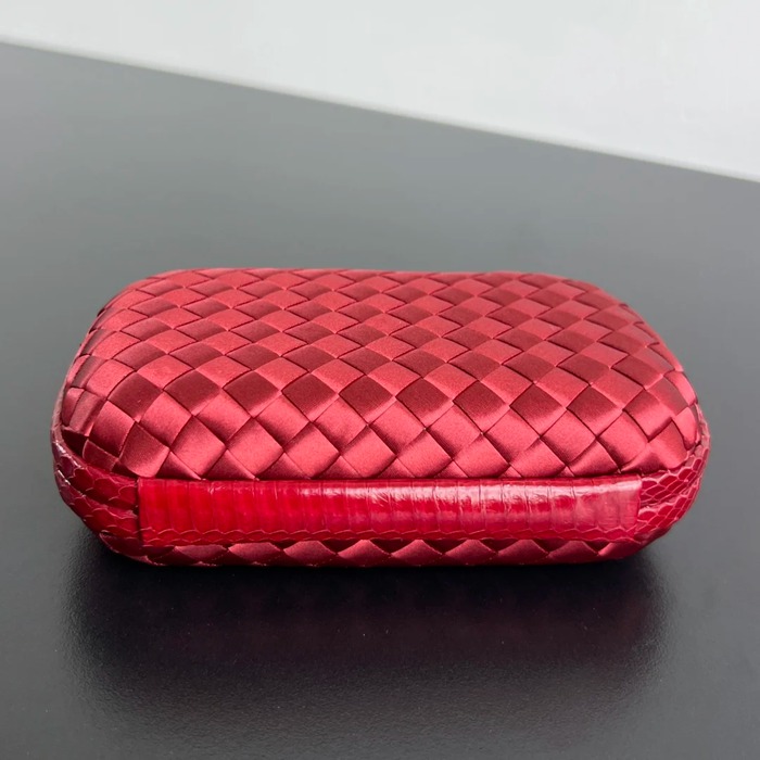 BOTTEGA VENETA BV 8651 ノット イブニングバッグ シルク編み蛇皮トリム 16x10cm サイズ:16x10cm
