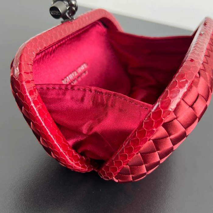 BOTTEGA VENETA BV 8651 ノット イブニングバッグ シルク編み蛇皮トリム 16x10cm サイズ:16x10cm