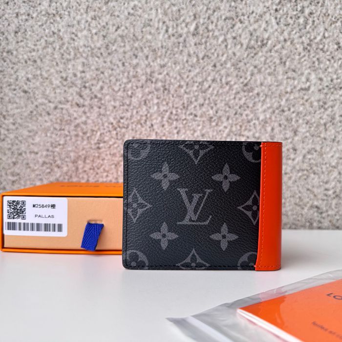LOUIS VUITTON M25849 スレンダー短財布 モノグラムエクリプス×オレンジ サイズ:11x8.5cm