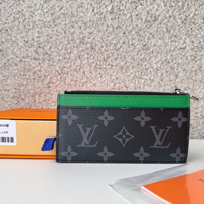 LOUIS VUITTON M25844 コインカードケース モノグラムエクリプス×グリーン サイズ:8x14.5cm