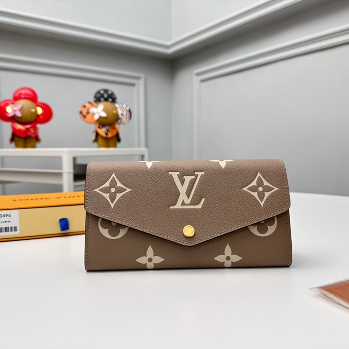 LOUIS VUITTON M80496 サラ長財布 モノグラムアンプラント ベージュ サイズ:19x10.5cm