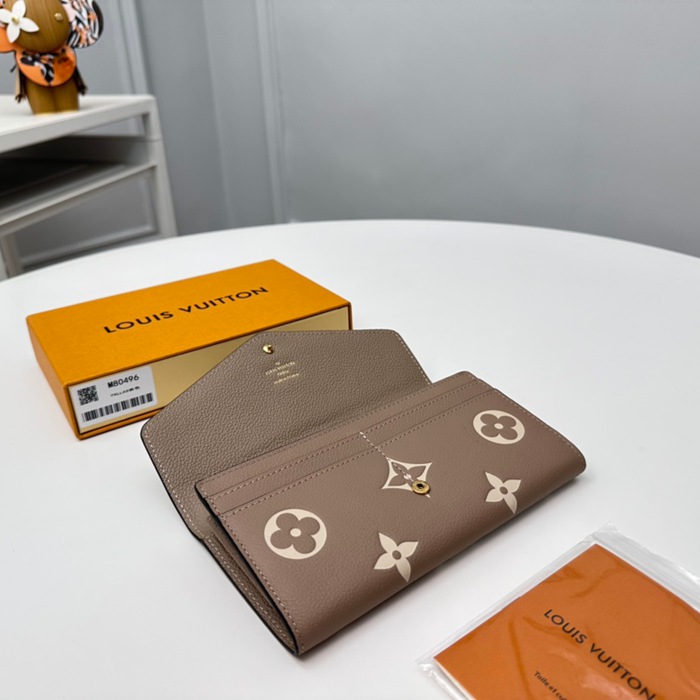 LOUIS VUITTON M80496 サラ長財布 モノグラムアンプラント ベージュ サイズ:19x10.5cm