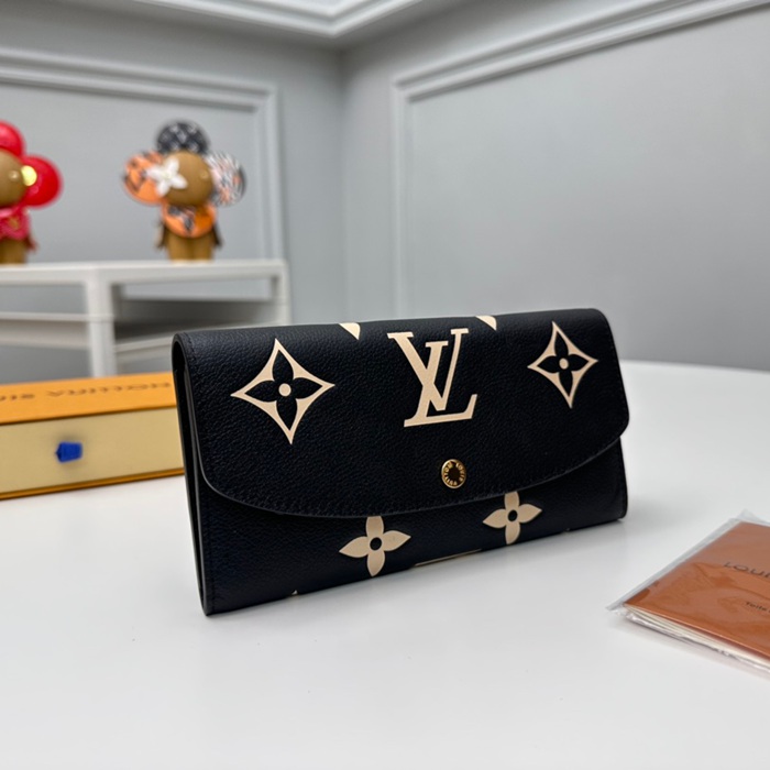 LOUIS VUITTON M83138 エミリー長財布 モノグラムアンプラント ブラック サイズ:19x10cm