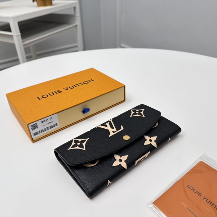 LOUIS VUITTON M83138 エミリー長財布 モノグラムアンプラント ブラック サイズ:19x10cm