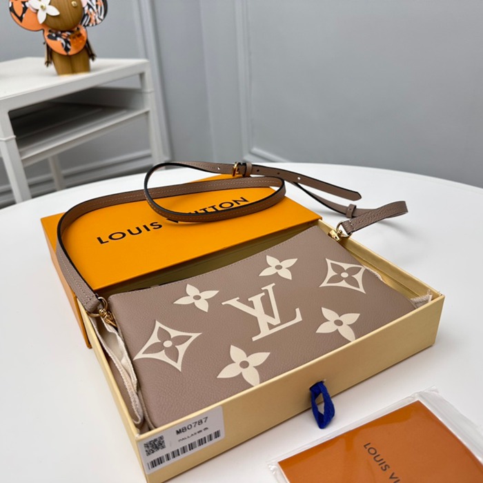 LOUIS VUITTON M80787 ダブルジップポシェット モノグラムアンプラント ベージュ サイズ:20x12.5cm