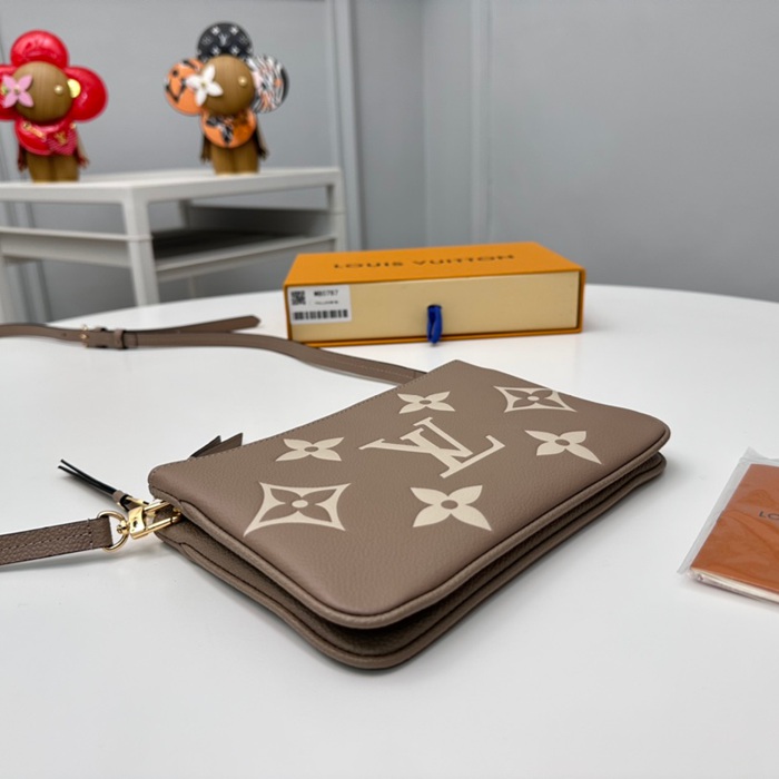 LOUIS VUITTON M80787 ダブルジップポシェット モノグラムアンプラント ベージュ サイズ:20x12.5cm
