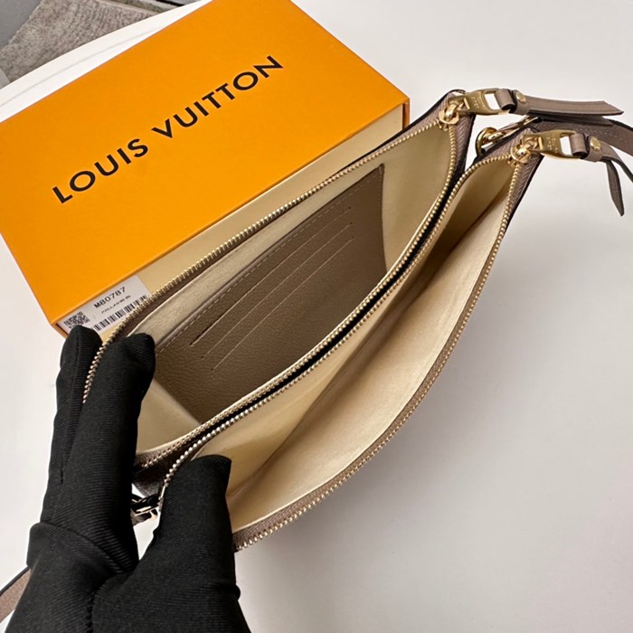 LOUIS VUITTON M80787 ダブルジップポシェット モノグラムアンプラント ベージュ サイズ:20x12.5cm
