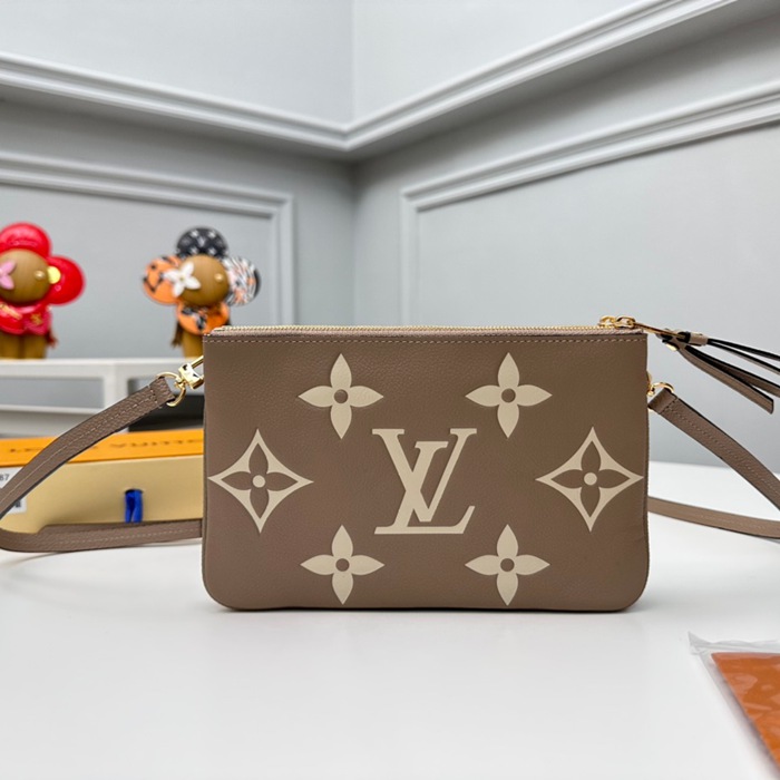 LOUIS VUITTON M80787 ダブルジップポシェット モノグラムアンプラント ベージュ サイズ:20x12.5cm
