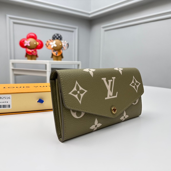 LOUIS VUITTON M82516 サラ長財布 モノグラムアンプラント グリーン サイズ:19x10.5cm