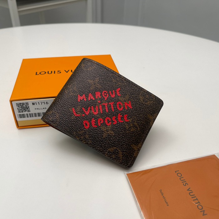 LOUIS VUITTON M11716 マルチプル短財布 モノグラムダスト サイズ:11.5x9x1.5cm