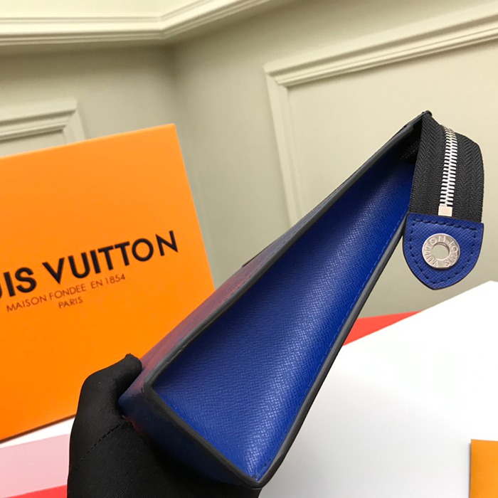 LOUIS VUITTON M62698 ポシェット ボヤージュ 中 ダミエグラファイト ブルー サイズ:27x21cm