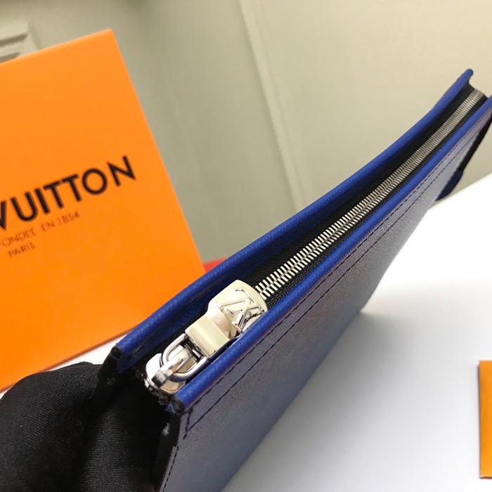 LOUIS VUITTON M62698 ポシェット ボヤージュ 中 ダミエグラファイト ブルー サイズ:27x21cm