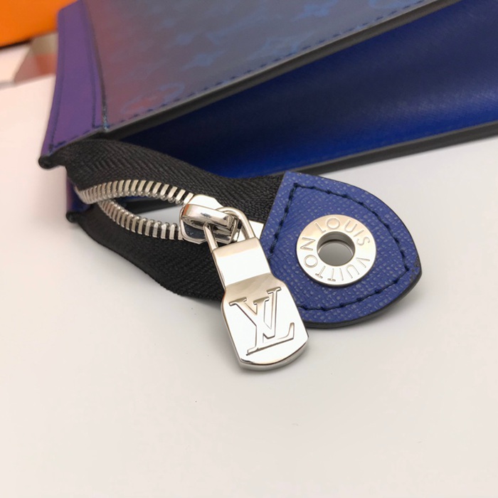 LOUIS VUITTON M62698 ポシェット ボヤージュ 中 ダミエグラファイト ブルー サイズ:27x21cm