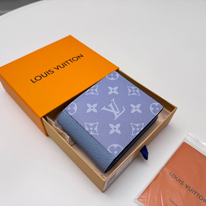 LOUIS VUITTON M14111 マルチプル短財布 タイガ×モノグラムエクリプス ブルー サイズ:11.5x9x1.5cm