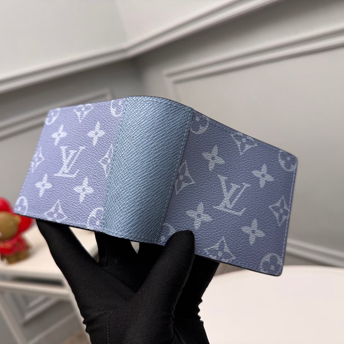 LOUIS VUITTON M14111 マルチプル短財布 タイガ×モノグラムエクリプス ブルー サイズ:11.5x9x1.5cm
