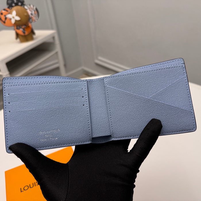 LOUIS VUITTON M14111 マルチプル短財布 タイガ×モノグラムエクリプス ブルー サイズ:11.5x9x1.5cm