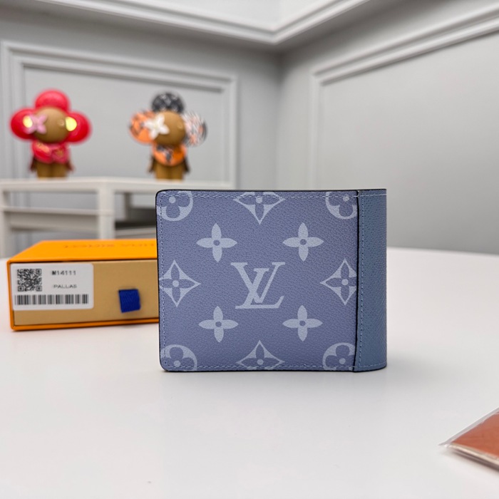 LOUIS VUITTON M14111 マルチプル短財布 タイガ×モノグラムエクリプス ブルー サイズ:11.5x9x1.5cm