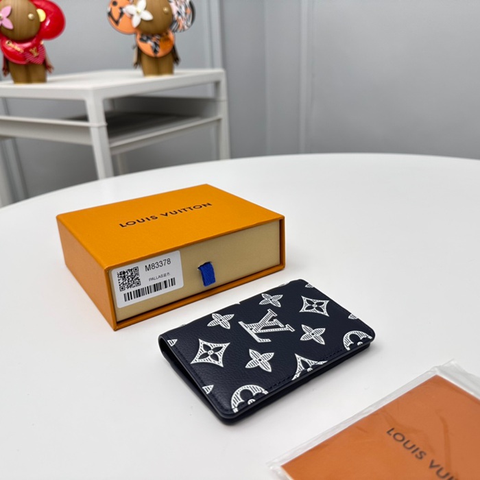 LOUIS VUITTON M83378 ポケットオーガナイザー モノグラムシャドウ ブルー サイズ:7.5x11.1cm