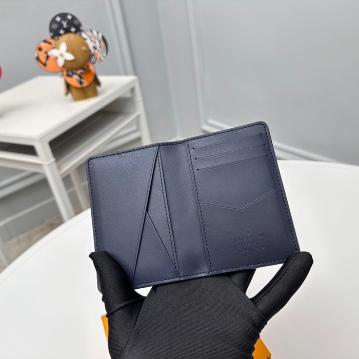 LOUIS VUITTON M83378 ポケットオーガナイザー モノグラムシャドウ ブルー サイズ:7.5x11.1cm