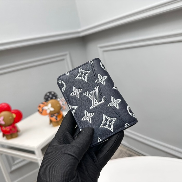 LOUIS VUITTON M83378 ポケットオーガナイザー モノグラムシャドウ ブルー サイズ:7.5x11.1cm
