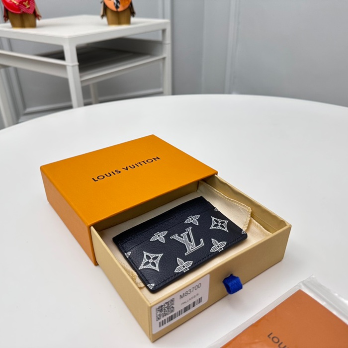 LOUIS VUITTON M83700 名刺ケース モノグラムシャドウ ブルー サイズ:11x7x1.5cm
