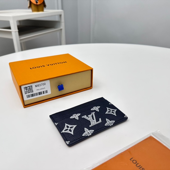 LOUIS VUITTON M83700 名刺ケース モノグラムシャドウ ブルー サイズ:11x7x1.5cm