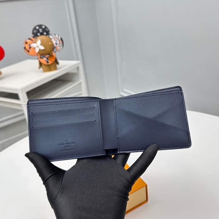 LOUIS VUITTON M83379 マルチプル短財布 モノグラムシャドウ ブルー サイズ:11.5x9x1.5cm