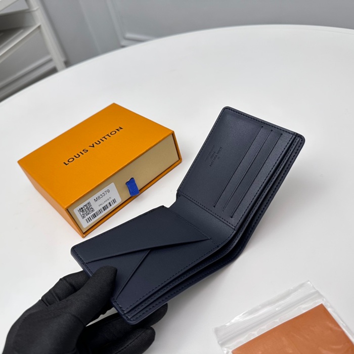 LOUIS VUITTON M83379 マルチプル短財布 モノグラムシャドウ ブルー サイズ:11.5x9x1.5cm
