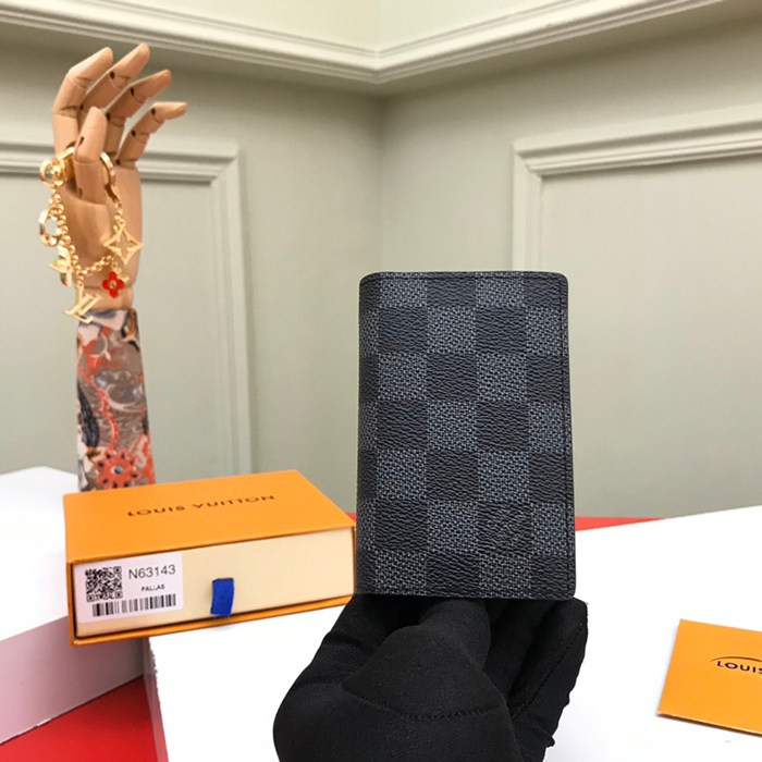 LOUIS VUITTON N63143 ポケットオーガナイザー ダミエグラファイト サイズ:11x7cm LOUIS VUITTON N63143 ポケットオーガナイザー ダミエグラファイト サイズ:11x7cm