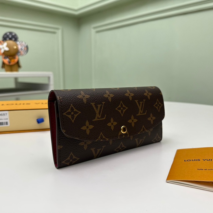 LOUIS VUITTON M60697 エミリー長財布 モノグラム パープルレッド サイズ:19x10cm