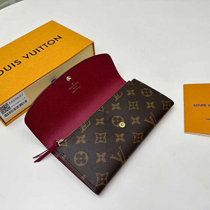 LOUIS VUITTON M60697 エミリー長財布 モノグラム パープルレッド サイズ:19x10cm