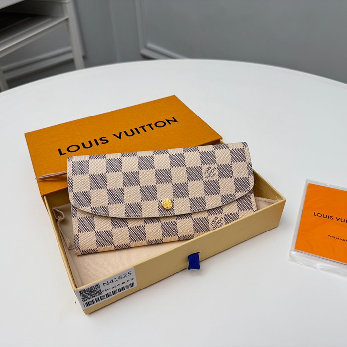 LOUIS VUITTON N41625 エミリー長財布 ダミエアズール ピンク金具 サイズ:19x10cm